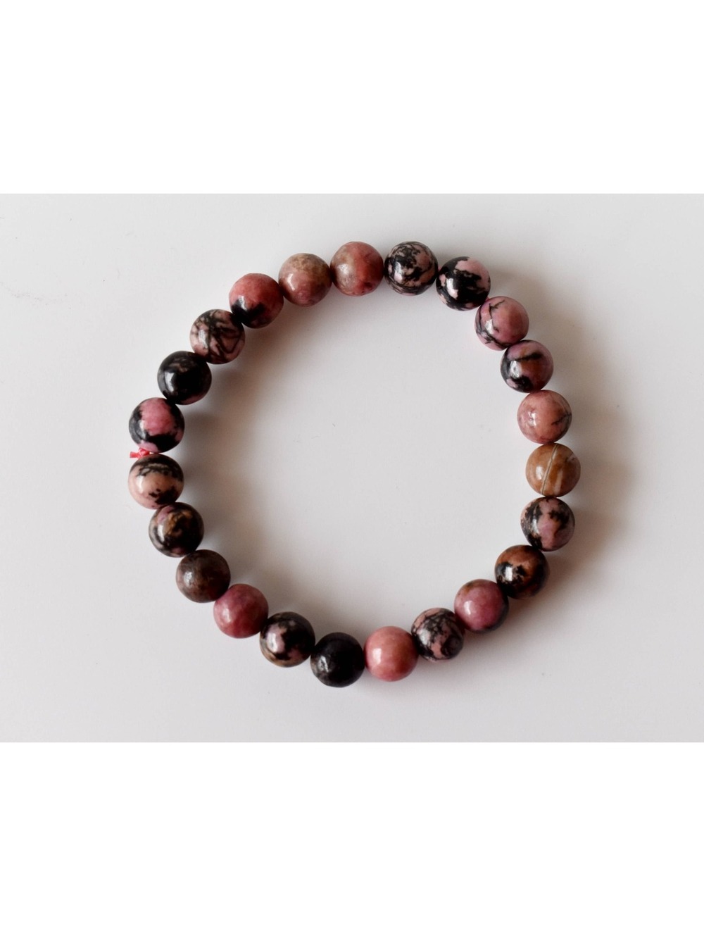 Healing Bracelet | Rhodonite | Beaded Gemstone Bracelet: 6mm